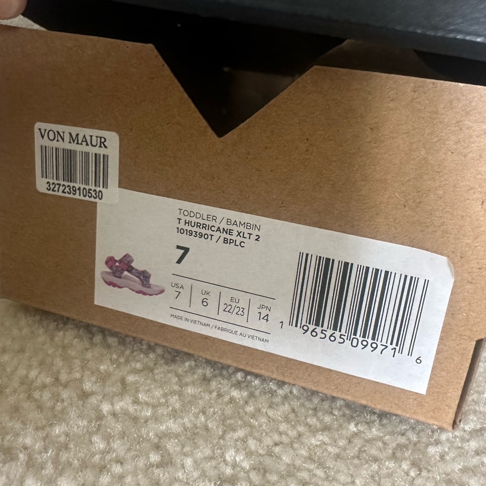 Teva Toddler Pink and Lavender Patterned Strap Sandals - Picture 2 of 3
